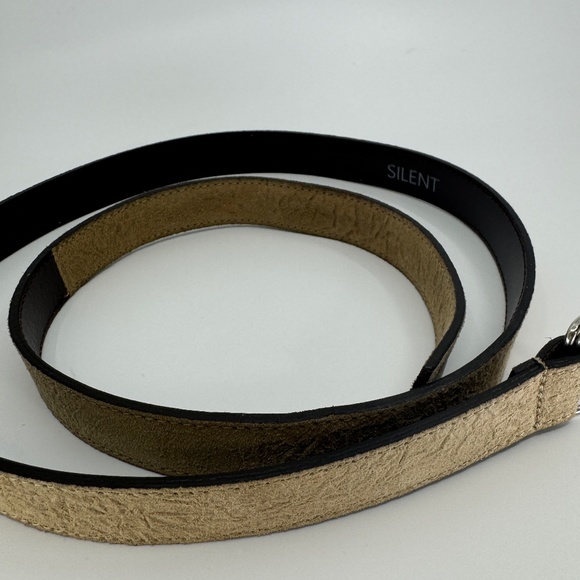 DAMIR DOMA SILENT Skinny Silver D-ring Buckle Belt Distressed Beige main image 13